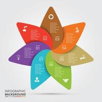 Infographic abstract diagram with 7 options, parts, steps or processes. vector