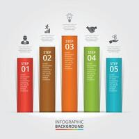 Stripes elements for infographic. Template for diagram, graph, presentation. Business concept with 5 options, parts, steps or processes. vector
