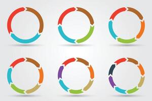 Circle arrows for infographic. Template for diagram, graph, presentation and chart. Business concept with 3, 4, 5, 6, 7, 8 options, parts, steps or processes vector