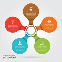 Cycle diagram infographic with 5 options, parts, steps or processes. vector