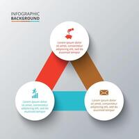 Triangle with circles elements for infographic. vector