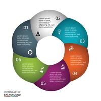 Absatrct element for infographic. Template for cycling diagram, graph, presentation. Business concept with 6 options, parts, steps or processes. vector