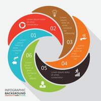 Abstract infographic element with long shadow. Template for cycle diagram, graph, presentation. Business concept with 5 options, parts, steps or processes. vector