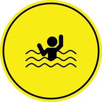 ahogo advertencia firmar, precaución profundo agua firmar, ahogar icono vector