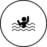 drowning warning sign, caution deep water sign, drown icon vector