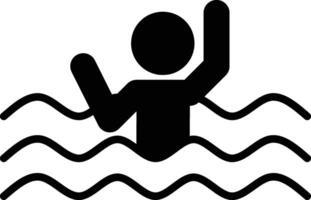 drowning warning sign, caution deep water sign, drown icon vector