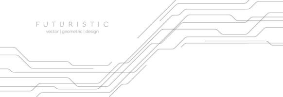 Grey lines abstract technology geometric background vector