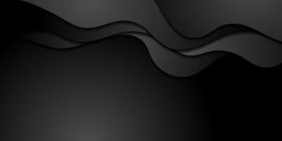 Black waves abstract corporate geometric background vector
