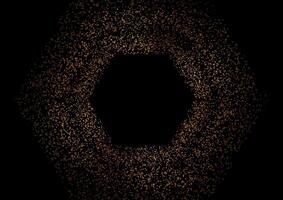 Golden hexagonal shiny dust particles abstract background vector