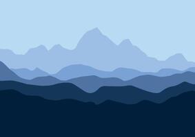 Landscape with mountains panorama. illustration in flat style. vector