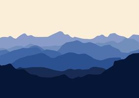 montañas naturaleza paisaje. ilustración en plano estilo. vector