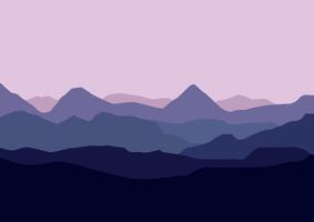 Mountains nature landscape. Illustration in flat style. vector