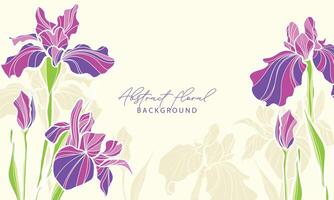 Beautiful Iris Flower Line Art Background vector