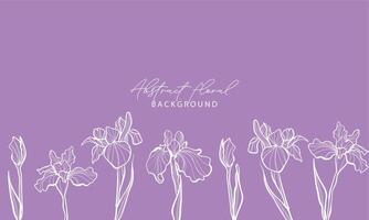 Set of Beautiful Iris Flower Line Art vector