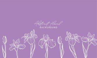 Set of Beautiful Iris Flower Line Art vector