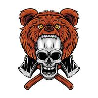 Lumberjack Bear illustrations using a hand drawing style continued with digital coloring. vector
