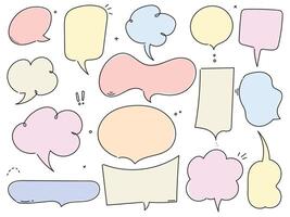 Hand drawn speech bubble set with colors vector