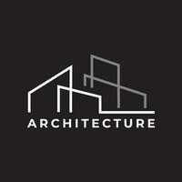 arquitecto logo edificio casa real inmuebles minimalista línea estilo icono gráfico diseño ilustración vector