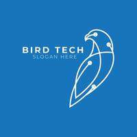 bird logo technology line style icon symbol minimalist design template vector