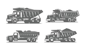 construction truck set illustration vector