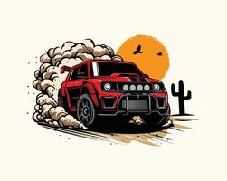 adventure on the hot desert vector