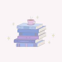 coffee and books vector