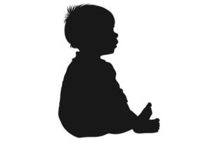 Baby Activity Silhouette in various style on white background. vector