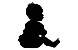 Baby Activity Silhouette in various style on white background. vector