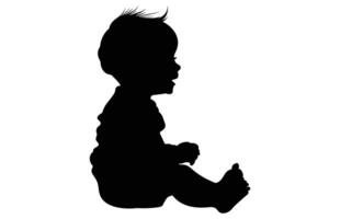 Baby Activity Silhouette in various style on white background. vector