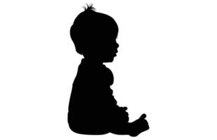 Baby Activity Silhouette in various style on white background. vector
