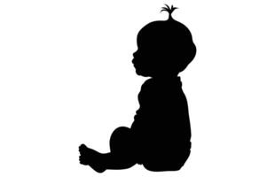 Baby Activity Silhouette in various style on white background. vector