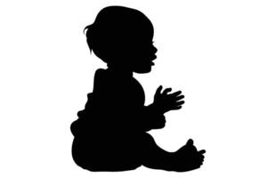 Baby Activity Silhouette in various style on white background. vector