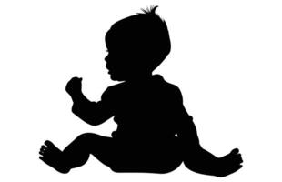 Baby Activity Silhouette in various style on white background. vector