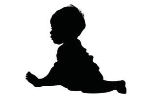 Baby Activity Silhouette in various style on white background. vector