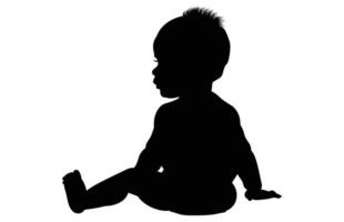 Baby Activity Silhouette in various style on white background. vector