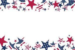 4th july independence day colorful star on isolated white background. flat illustration vector