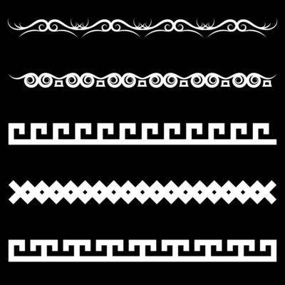 Ornamental border collection. ornament pattern Mediterranean decor