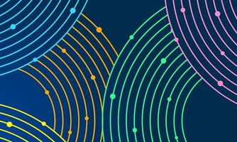 Colorful abstract geometric shapes background with multicolor circles for space, telecom, network, and technology. vector