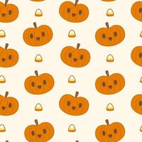 Seamless pattern with pumpkin halloween vector