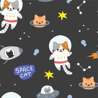 sin costura modelo con astronauta gato vector