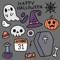 Cute halloween doodle vector