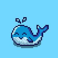 Pixel art style Whale design vector