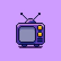 Pixel art style retro tv design vector