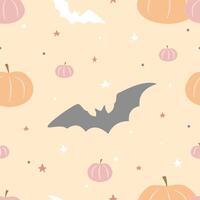 Seamless pattern with bat halloween vector