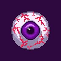 Pixel art style Eye Scary halloween design vector