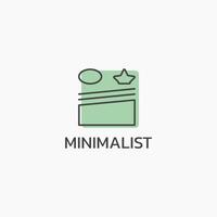 Abstract logo multiple shapes in minimalist style. vector