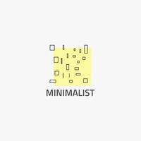 Abstract logo from square in minimalist style. vector