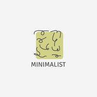 Abstract logo of curly lines in minimalist style. vector