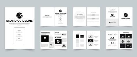 Brand Guidelines design Or Brand Manual Presentation Template 12 pages design vector