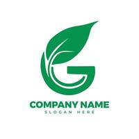 G letter nature leaf green logo icon, sign, symbol design template vector